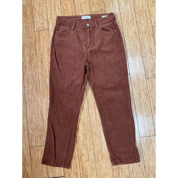 Pacsun Corduroy Mom Jean Size 27 Women's High Rise Pant Brown Rust Ankle Crop - Picture 1 of 10